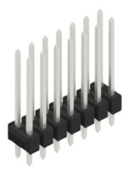 Pin header, 14 pole, pitch 2.54 mm, straight, black, 10055470