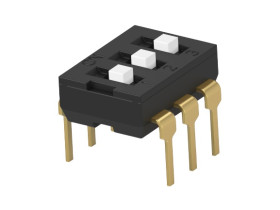 Przełącznik DIP 3-pozycyjny SPST THT 24A -40 → 85°C