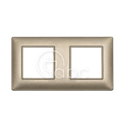 Ramka ozdobna Plana, 2+2M, Metalized Bronze Technopolimer, 14643.26