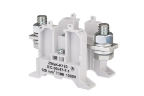 Złączka szynowa 2-przewodowa wielkoprądowa 16-95 mm2 zaciski do żył z końcówką kablową szary ZWaK-K120 A11-1918