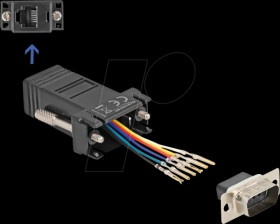 67072 Adapter D-Sub 9 Pin plug > RJ12 jack Mounting kit, black