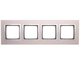 Simon 54 Nature Ramka poczwórna metal SATYNOWY BLASK DRN4/79