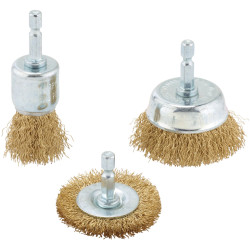 Draper 07435 Brassed Steel Crimped Wire Brush Set (3 Piece) - 07345