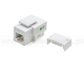 Gniazdo keystone, telefoniczne, 6p4c/ RJ-14, nieekranowane, kat. 3, IDC zaciskane z góry, białe