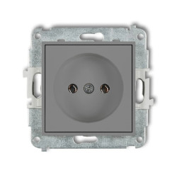 MINI Mechanizm gniazda pojedynczego bez uziemienia 2P (bez przesłon torów prądowych) szary mat 27MGP-1