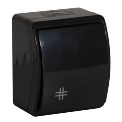 Łącznik krzyżowy pojedynczy natynkowy hermetyczny IP44 czarny Koala ViPlast