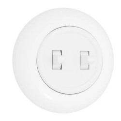 Premiumlux RETROLINE Łącznik podwójny schodowy z ramką biały