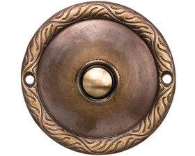 Przycisk /dzwonek/ ozdobny z szyldem okrągłym 1A/50V mosiężny PDM-231-MOS YNS10000023