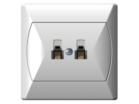 AKCENT Gniazdo telefoniczne podwójne niezależne biały GPT-2AN/00 OSPEL