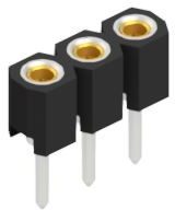 Socket header, 3 pole, pitch 2.54 mm, straight, 10041801