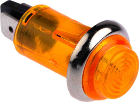 Lampka kontrolna do montażu panelowego 240V Pomarańczowy 13mm Neonowy Chrom CAMDENBOSS