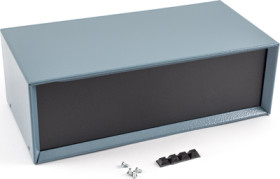 Steel/aluminum enclosure, (L x W x H) 305 x 152 x 102 mm, blue, IP32, 1426S-B