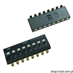 SDA08H1SBDR SMD Switch SPST Termination 8 Posit SMD C&amp;K
