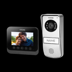 Zestaw wideodomofonowy bezsłuchawkowy. kolor. 4.3" LCD. z czytnikiem breloków zbliżeniowych. czarny. ENIF RFID VDP-62