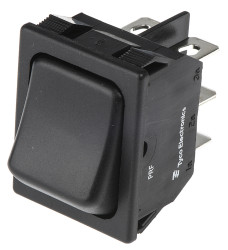 Przełącznik kołyskowy Wł.-wył.-wł. Nie 16 A DPDT Czarny TE Connectivity