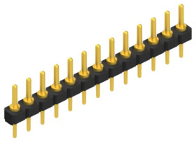 Pin header, 13 pole, pitch 2.54 mm, straight, black, SL713G