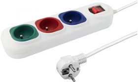 Listwa antyprzepiÄciowa 3 gniazda 1.5m biaĹa