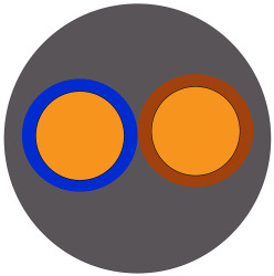 Kabel zasilający 2 Core PVC Sheath Szary 10.6mm od , 300 V, 500 V