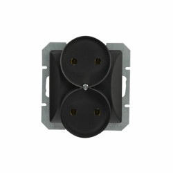 Opal Gniazdo wtyczkowe podwójne kolor czarny matowy 2x2P GPt-5 Op moduł CZ