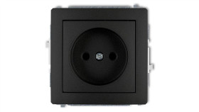 Deco Gniazdo Pojedyncze B/U Do Ramki Czarny Mat 12Dgp-1