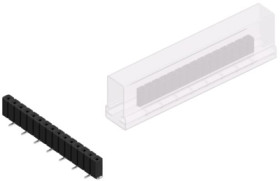 Socket header, 15 pole, pitch 2.54 mm, angled, BLLP5SMD15ZSM