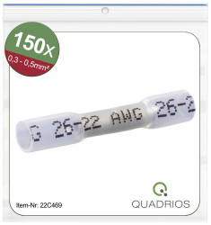 Quadrios 22C469 Złącze doczołowe z osłonką termokurczliwą 0.3 mm² 0.5 mm² z pełną izolacją biały 1 zest.