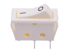 Przełącznik klawiszowy 2 pozycje 2 pin wąski 16A 250V C5N 0-1 biały