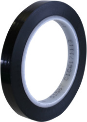 Electronics adhesive tape, 12 x 0.056 mm, polyester, black, 66 m, 51587F04 12MM/66M