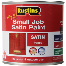 Rustins SPPOW250 Quick Dry Small Job Satin Paint Poppy 250ml