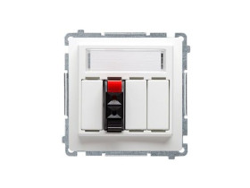 SIMON BASIC Gniazdo głośnikowe pojedyncze z polem opisowym białe BMGL31.01/11 KONTAKT SIMON