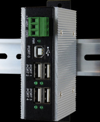 EX-1163HMS-WT USB 2.0 4-port industrial hub, 4x A, -40°C - +85°C