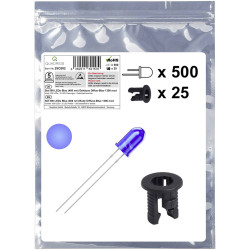 Quadrios 25O202 LED set Blue Circular 5mm 1300mcd 20mA 3.0V Wired LEDs