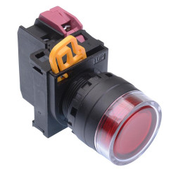 YW1L-AF2E01Q3R Red 12V illuminated 22mm Maintained Shrouded Push Button Switch NC IP65 IDEC