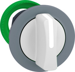 Toggle switch, 3 positions, unlit, latching, waistband round, white, front ring gray, 45°, mounting Ø 30.5 mm, ZB5FD801C0