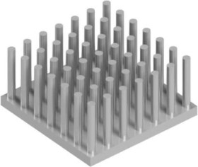 Pin heatsink, (L x W x H) 25 x 25 x 12.5 mm, 5.3 to 2.1 K/W, natural aluminum, 10006855