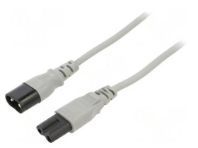 SN46-2/07/3GY Kabel: 2x0,75mm2, IEC C7 żeński,IEC C8 męski, 3m, 2,5A