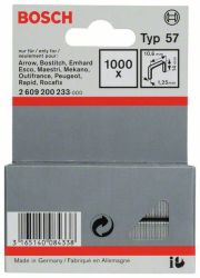 Zszywki z płaskiego drutu typ 57, 10,6 x 1,25 x 14 mm Bosch Accessories 2609200233, N/A, Wymiary (D x S) 14 mm x 10.6 mm