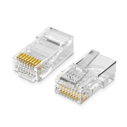 Wtyk teleinformatyczny RJ45 8P8C UTP kat.5 / kat. 5e) przezroczysty (NW110) /100szt.