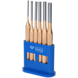 Brilliant Tools BT085070 6-Piece Cotter Punch Set Durable Steel Boxed