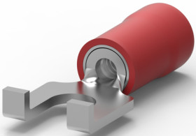 Insulated forked cable lug, 0.3-1.42 mm², AWG 22 to 16, M3.5, red, 322777