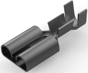 Uninsulated flat plug sleeve, 6.35 x 0.81 mm, 0.51 to 1.65 mm², AWG 20 to 15, phosphor bronze, tin-plated, 925603-2