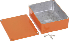 Aluminum die cast enclosure, (L x W x H) 119 x 94 x 42 mm, orange, IP54, 1590BBSOR