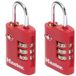 Master Lock 4686EURT TSA 3-Digit Combination Zinc 30mm Padlock x 2