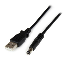 Kabel USB Złącze A USB A Złącze B Cylindryczne złącze zasilająca dł. 1m Kabel zasilający USB USB 2.0 kolor: Czarny