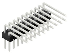 Pin header, 20 pole, pitch 2.54 mm, angled, black, 10056379