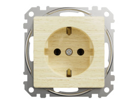 SEDNA DESIGN & ELEMENTS Gniazdo pojedyncze z uziemieniem schuko brzoza SDD180025 SCHNEIDER ELECTRIC