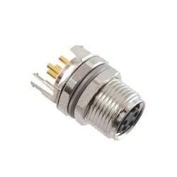 Złącze okrągłe M8 żeńskie proste montaż THT 4-PIN 30V T4041037041-000