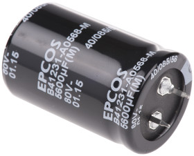 Kondensator 5600μF 80V dc Zatrzaskowy EPCOS roztaw: 10mm 30 (Dia.) x 45mm