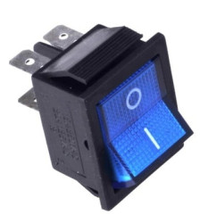 Przełącznik kołyskowy stabilny podświetlany 12V, niebieski ON-OFF