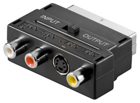 Adapter Scart do Composite Audio Video i S-Video, IN/OUT - Połączenie typu Wtyk scart (21-pinowy)